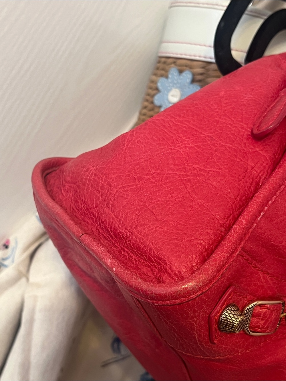 Pink Balenciaga city 2012 Nicolas Ghesquière agneau red rose thulian motorcycle - Picture 12 of 13
